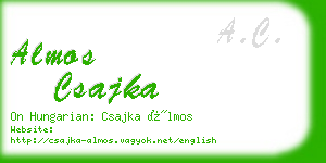 almos csajka business card